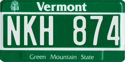 VT license plate NKH874