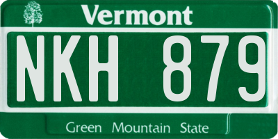 VT license plate NKH879