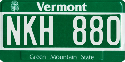 VT license plate NKH880