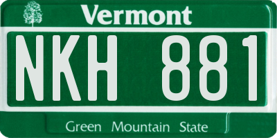 VT license plate NKH881