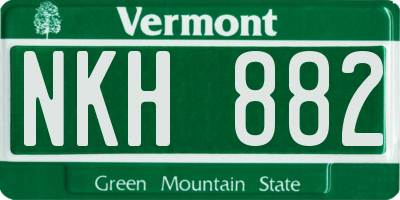 VT license plate NKH882