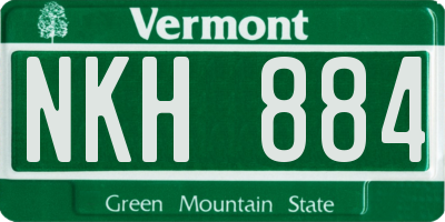 VT license plate NKH884