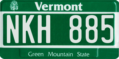 VT license plate NKH885