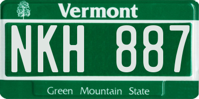 VT license plate NKH887