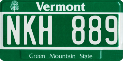 VT license plate NKH889