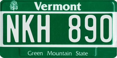 VT license plate NKH890
