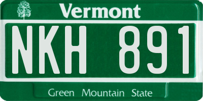 VT license plate NKH891