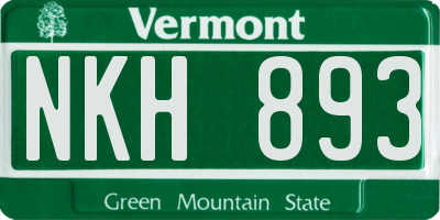 VT license plate NKH893