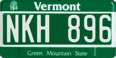 VT license plate NKH896