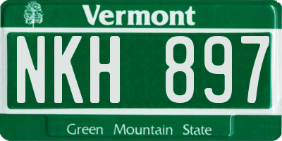 VT license plate NKH897