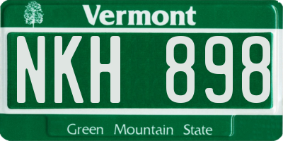 VT license plate NKH898