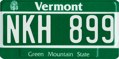 VT license plate NKH899