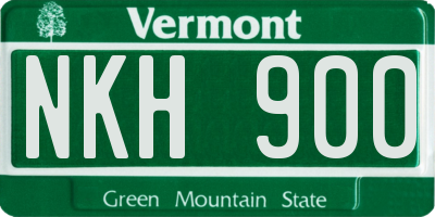 VT license plate NKH900
