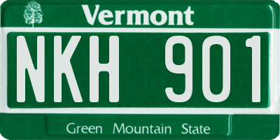 VT license plate NKH901