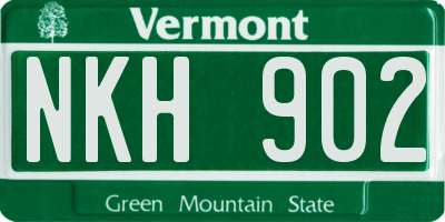 VT license plate NKH902