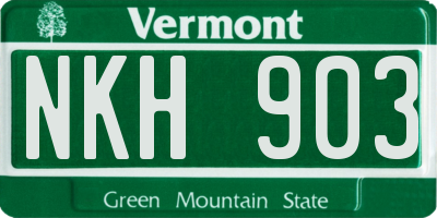 VT license plate NKH903