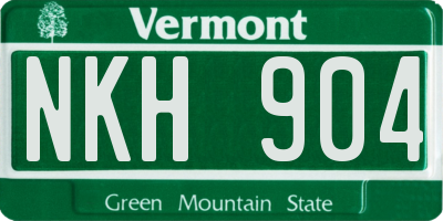 VT license plate NKH904
