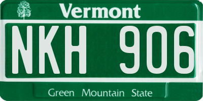 VT license plate NKH906