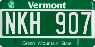 VT license plate NKH907