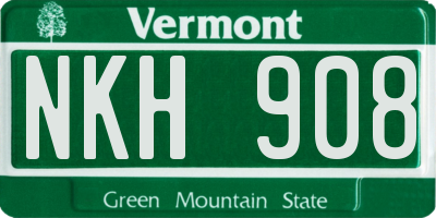 VT license plate NKH908