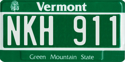 VT license plate NKH911