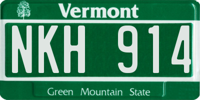 VT license plate NKH914