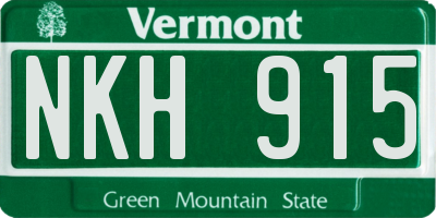 VT license plate NKH915