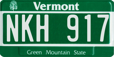 VT license plate NKH917