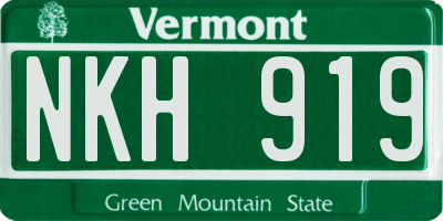 VT license plate NKH919