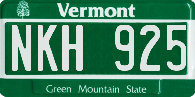 VT license plate NKH925