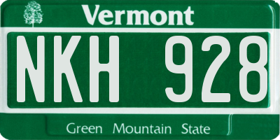 VT license plate NKH928
