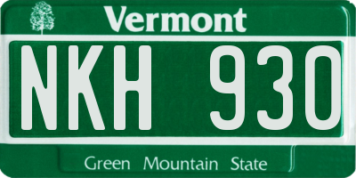 VT license plate NKH930