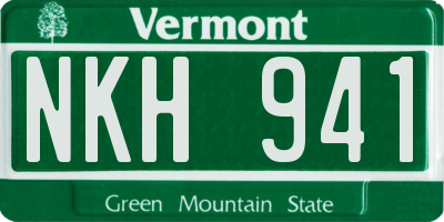 VT license plate NKH941