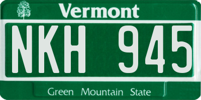 VT license plate NKH945