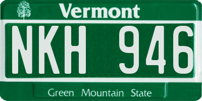 VT license plate NKH946