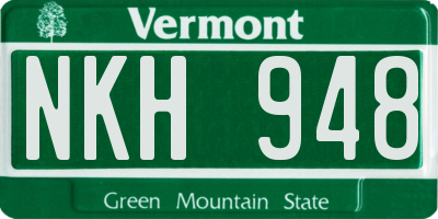 VT license plate NKH948