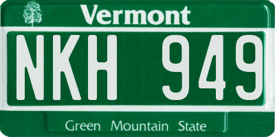 VT license plate NKH949