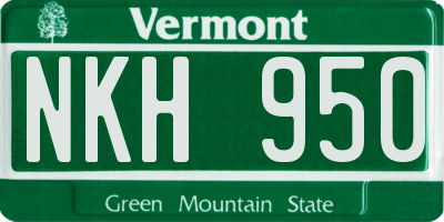 VT license plate NKH950
