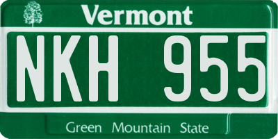 VT license plate NKH955