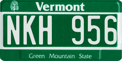 VT license plate NKH956