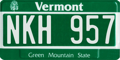 VT license plate NKH957