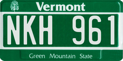 VT license plate NKH961