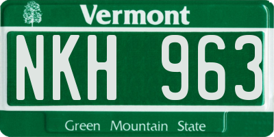 VT license plate NKH963