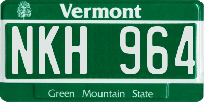 VT license plate NKH964