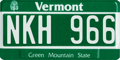 VT license plate NKH966