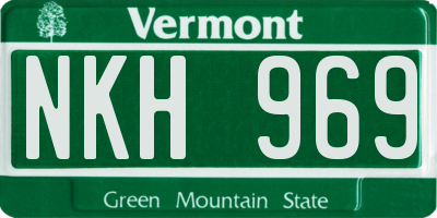VT license plate NKH969
