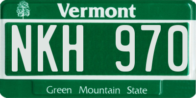 VT license plate NKH970