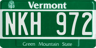 VT license plate NKH972