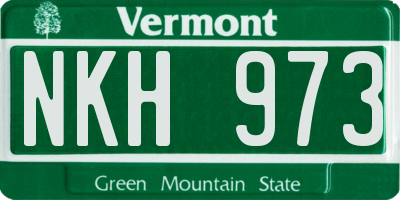 VT license plate NKH973