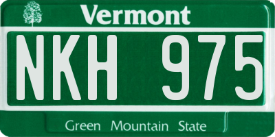 VT license plate NKH975